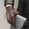 Men’s Leather Driving Gloves in Sheepskin with Perforated Touchscreen Design