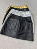 Women mini silver metallic skirt