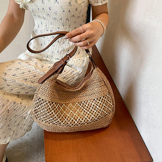 Straw Purse Shoulder Bag for Women Tote for Beach