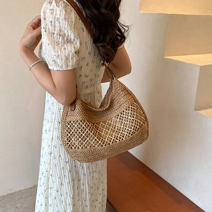 Straw Purse Shoulder Bag for Women Tote for Beach