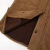 Brown Faux Suede Jacket Women’s Long Sleeve Lapel Coat with Pockets