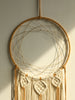 Large Macrame Dream Catcher Wall Hanging with Leaf Tassels