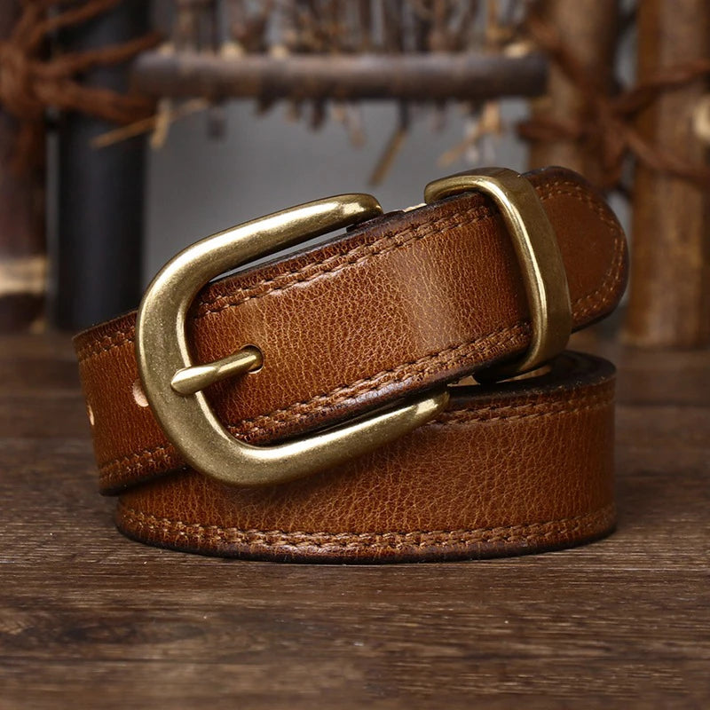 Genuine Leather Women’s Cincher Buckle Belt