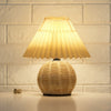 Premium rattan bamboo woven table lamp Beige Lampshade