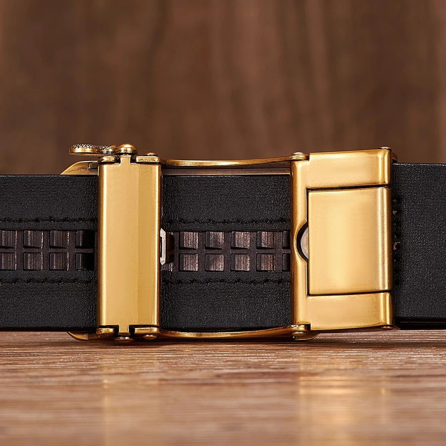 Tiger Buckle Genuine Leather Belt for Men