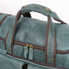Men’s Leather Duffle Bag Blue Vintage Travel Weekender