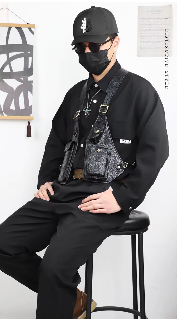 Genuine Leather Shoulder Holster Bag for Men