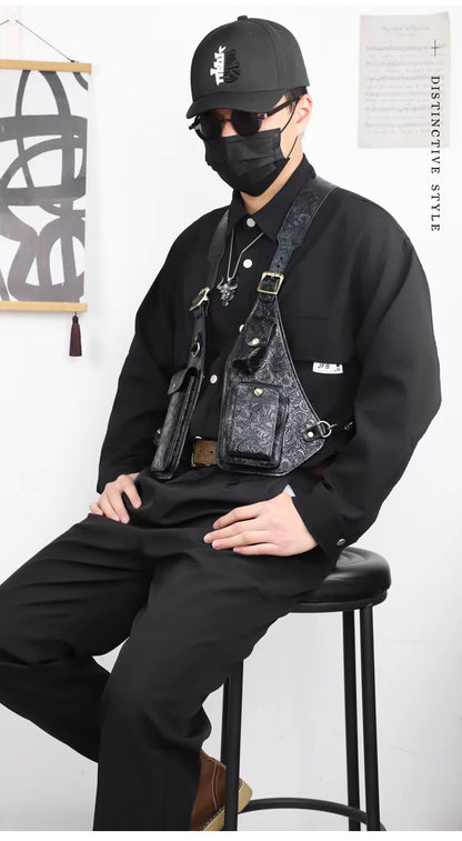Genuine Leather Shoulder Holster Bag for Men