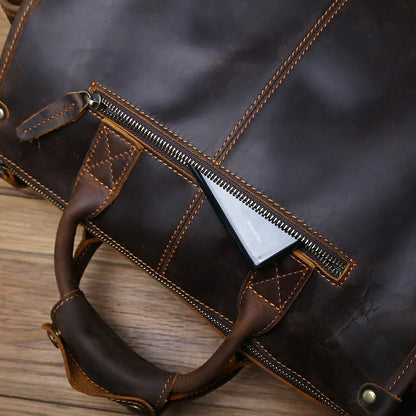 Vintage Leather Briefcase Men's Cowhide Bag