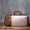 Brown Genuine Leather Duffle Overnight Bag