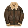 shearling lined aviator jacket mens real sheepskin flight coat