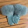 Women leather gloves with fur cuff 7