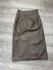 Women's Sheepskin Leather Midi Skirt with Belt