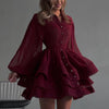 French chiffon tie waist mini dress 1 S