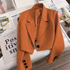 Women's Cropped Blazer with Single Button Front 3 S