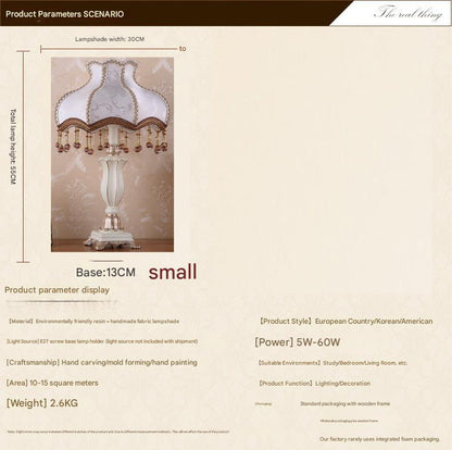 European fabric princess bedside table lamp