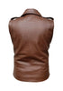 Men’s Brown Croc Embossed Leather Biker Vest