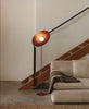 Art Deco Modern Floor Lamp with Angled Disc Shade Red
