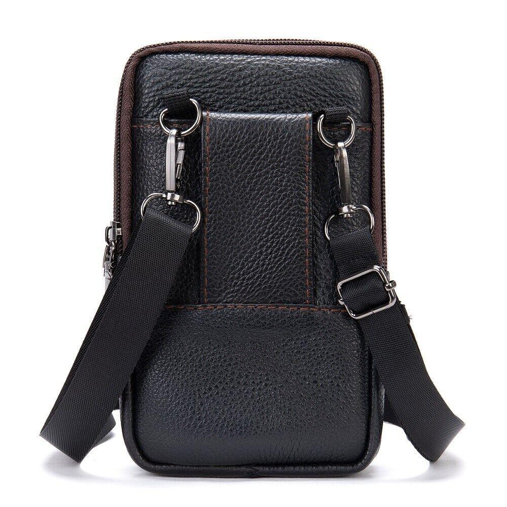 genuine cowhide leather phone holster crossbody bag