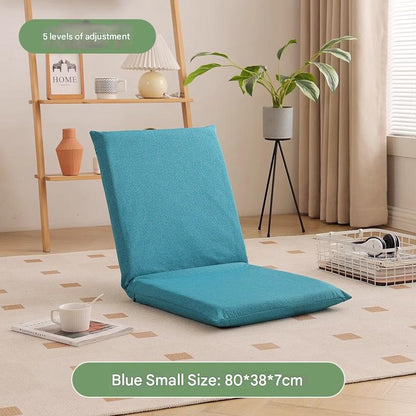 Japanese floor recliner beanbag sofa Small blue [Five-level adjustment]
