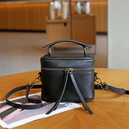 Women’s Leather Box Crossbody Bag with Top Handle 3