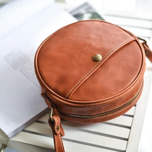 Women’s Round Leather Crossbody Bag