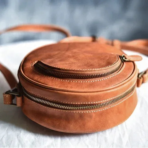 Women’s Round Leather Crossbody Bag