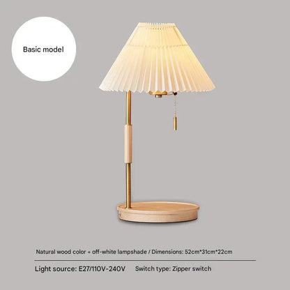 Nordic scandi wooden wireless charging table lamp Solid wood lampshade with off-white finish (basic design)