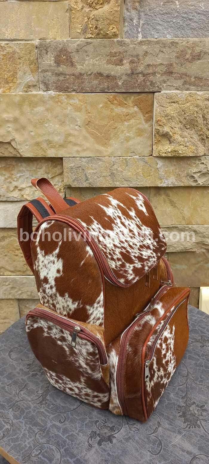 Speckled Cowhide Backpack Purse Leather Bag