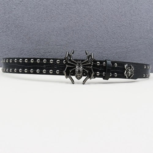 Studded punk belt men's gothic spider rivet waist belt