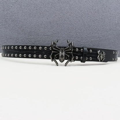 Studded punk belt men's gothic spider rivet waist belt