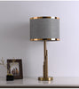 Modern scandinavian brass fabric table lamp Stepped gray lampshade design [Height 61cm] Button 110V-120V For US CA