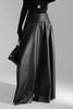 Leather maxi skirts with center seam, low waist and long leather skirts for women.