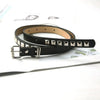 Women faux leather belt with metal studs