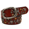 Studded Leather Belt with Skull and Bee Rivets 1 110
