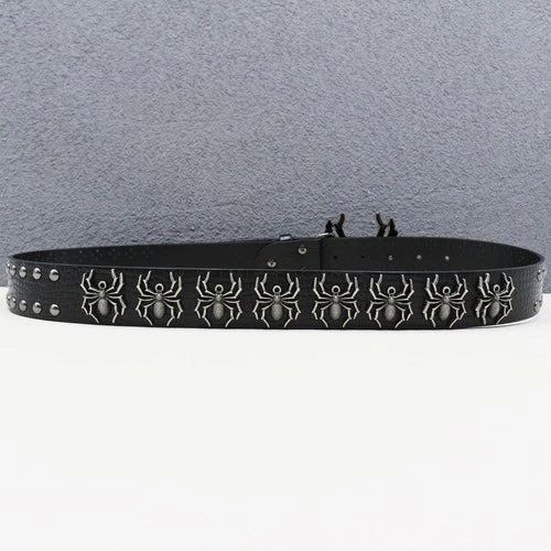 Studded punk belt men's gothic spider rivet waist belt