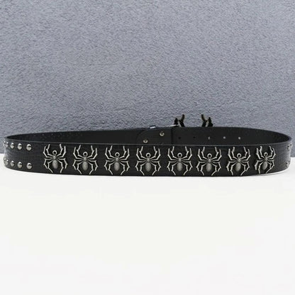 Studded punk belt men's gothic spider rivet waist belt
