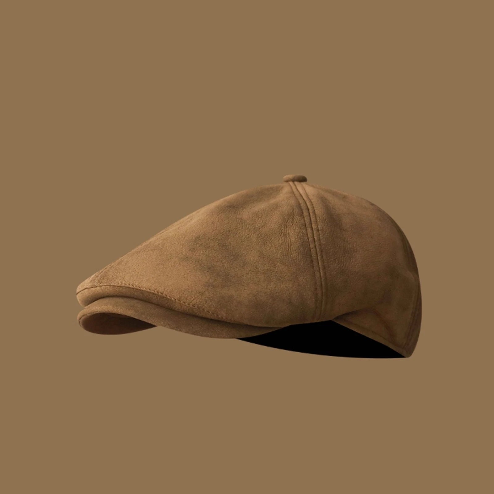 Suede leather gatsby newsboy cap for men