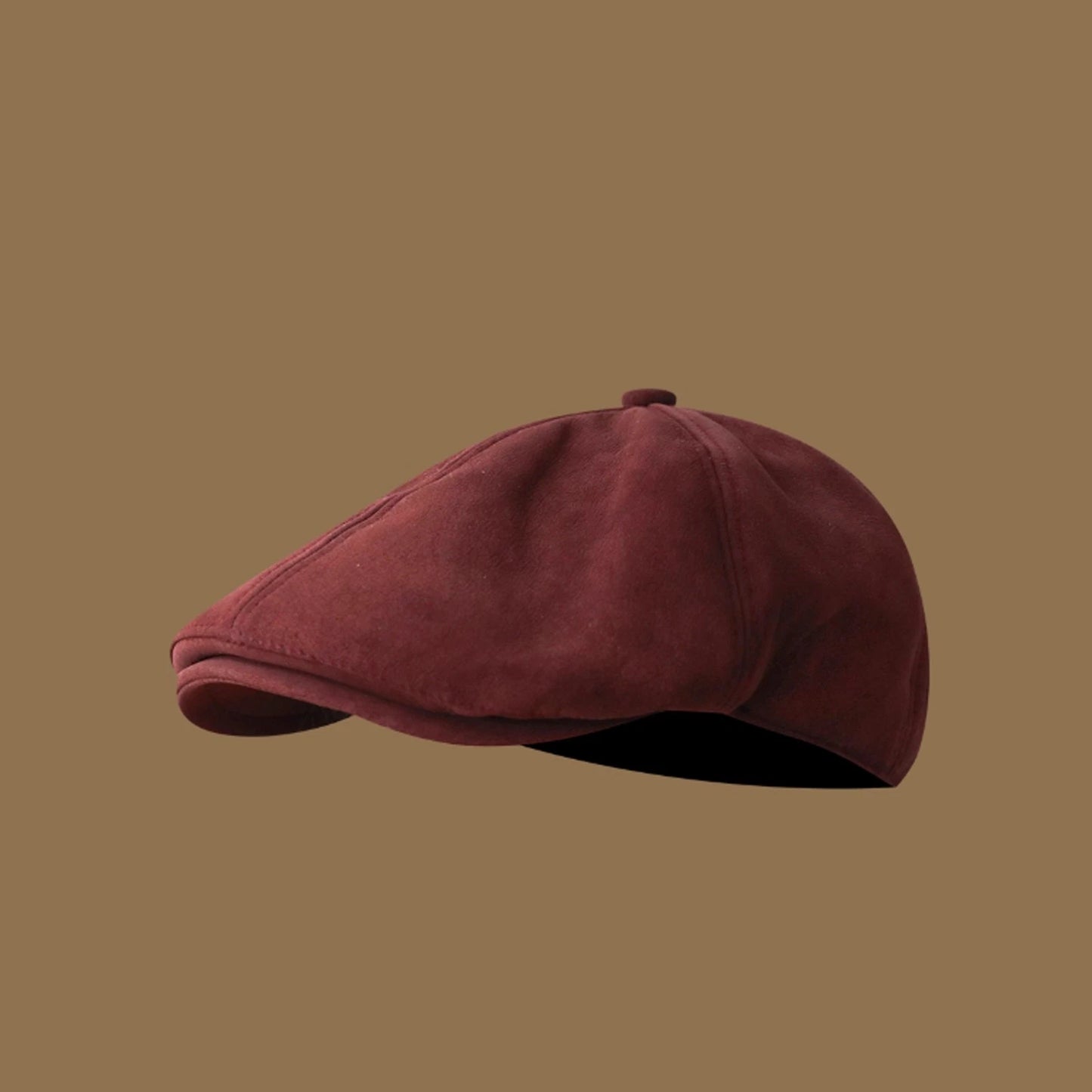 Suede leather gatsby newsboy cap for men