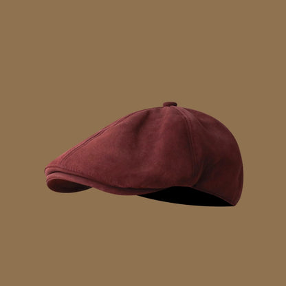Suede leather gatsby newsboy cap for men
