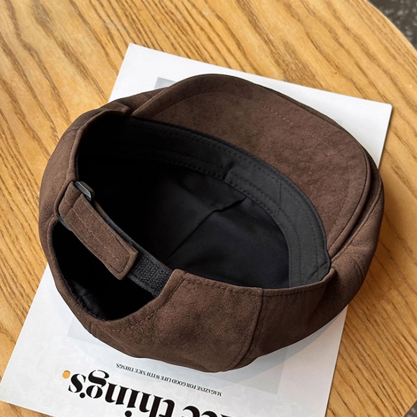 Suede leather gatsby newsboy cap for men