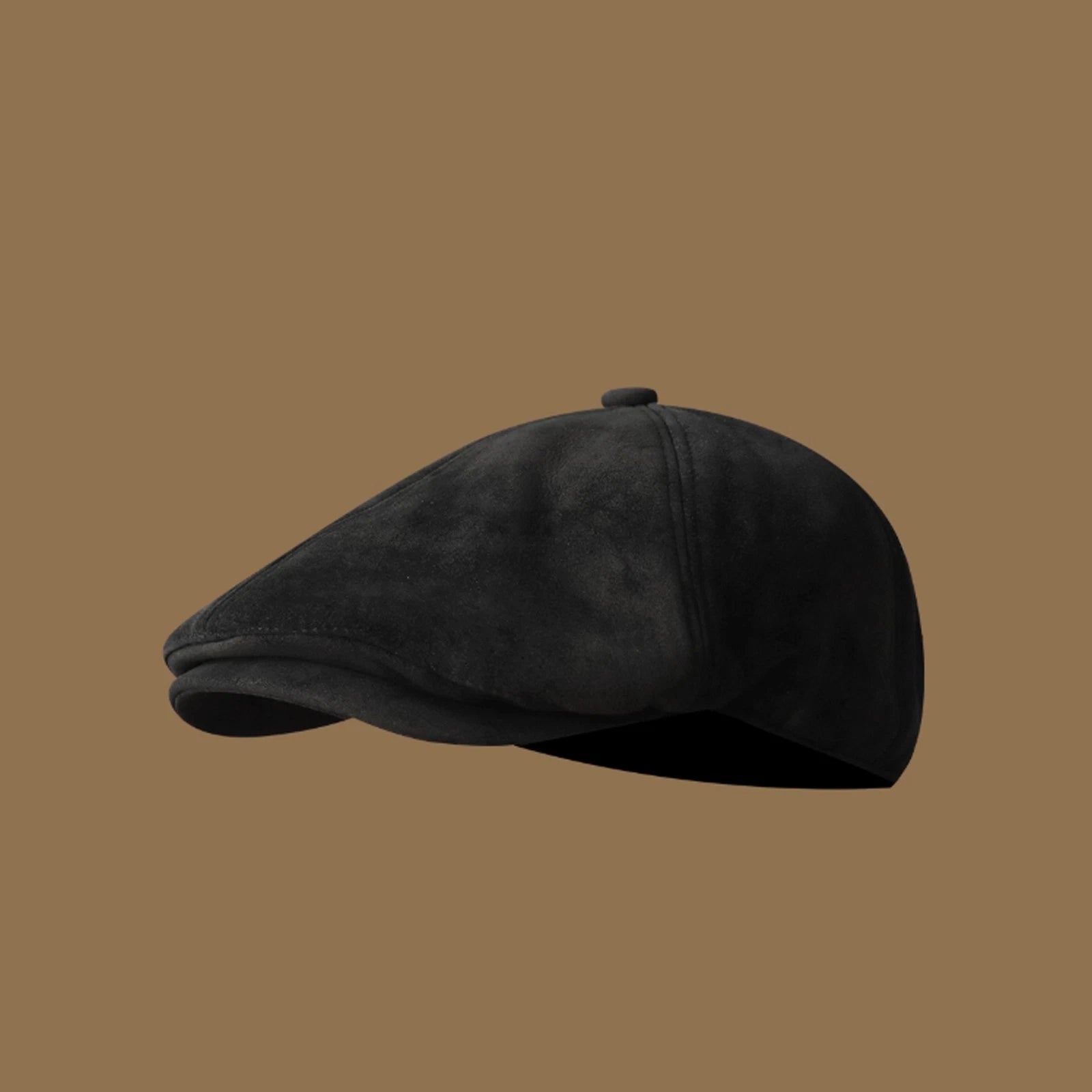 Suede leather gatsby newsboy cap for men