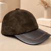 Men’s Genuine Leather Baseball Cap Brown suede