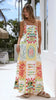 Printed Linen Blend Maxi Dress with Spaghetti Straps