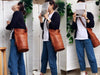 Genuine Leather Retro Art Bucket Messenger Bag