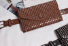 Studded punk pu leather waist phone bag