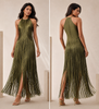 Fringe halter tassel party dress 3 S
