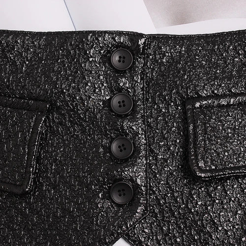 Women's faux leather corset belt with button fastening