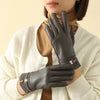 Women leather gloves for winter warmth