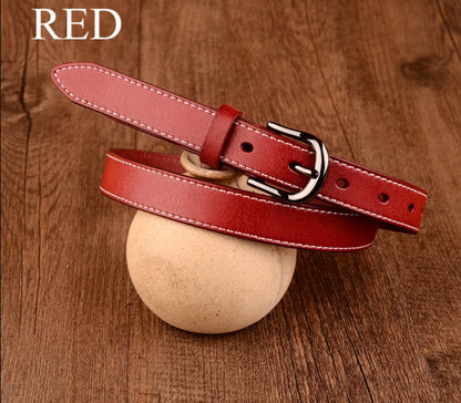 Women genuine cowhide thin leather waist belt 3 105 cm